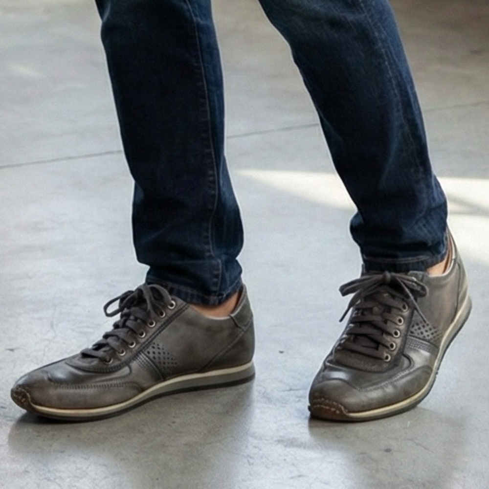 Magnanni Cristian 15745 Men's Grey Leather Sneakers Size 8.5 M